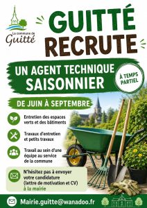 Lire la suite à propos de l’article GUITTE RECRUTE | un agent technique saisonnier